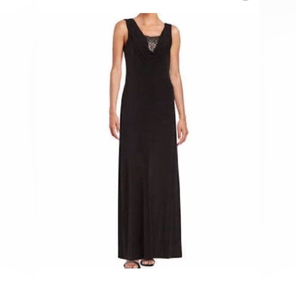 Calvin Klein Size 12 Black Full Length Sleeveless dress NWOT
